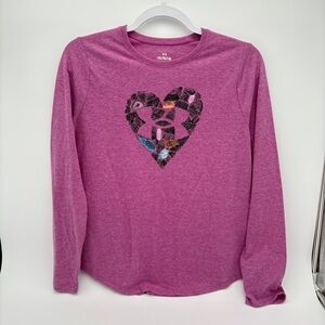 NWT Girls Under Armour Size YXL Optic Purple Longsleeve Regular FitTee Shirt Top